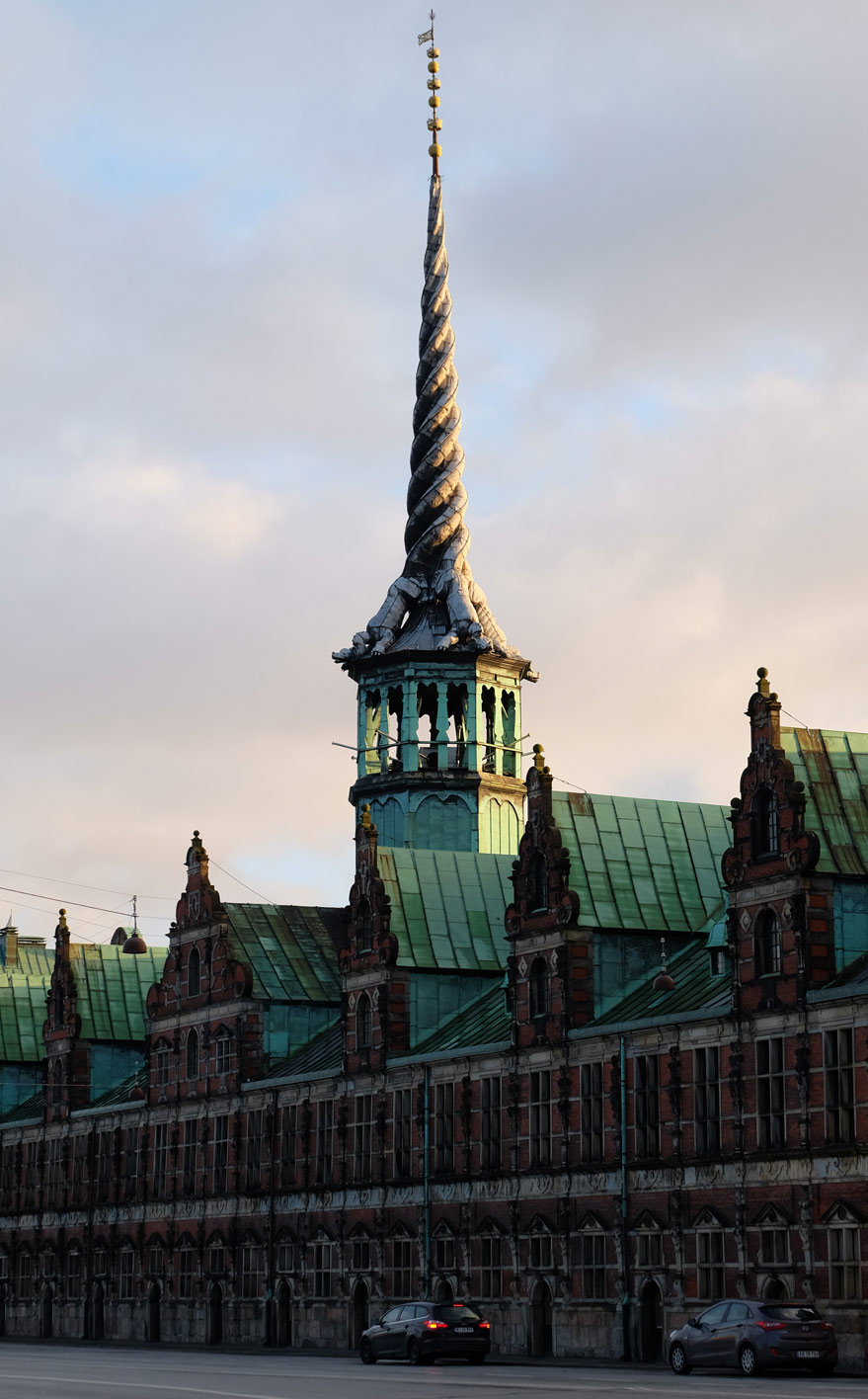 The spire at Børsen takes the form of four dragons' tails