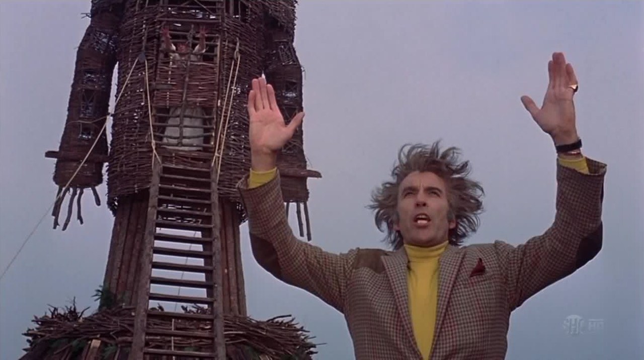 Christopher Lee and Edward Woodward in The Wicker Man