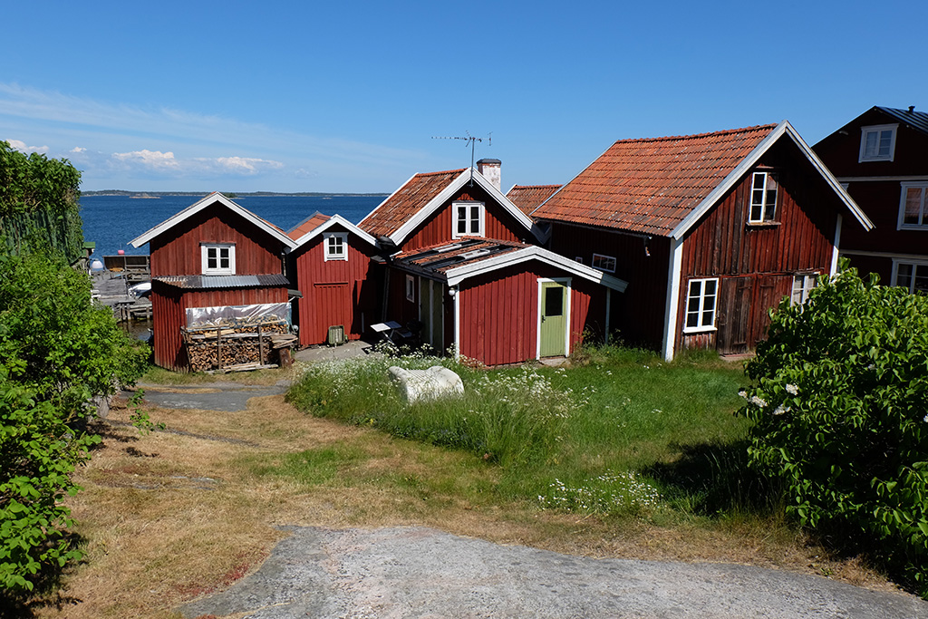 Gorgeous traditional red houses on Sandhamn