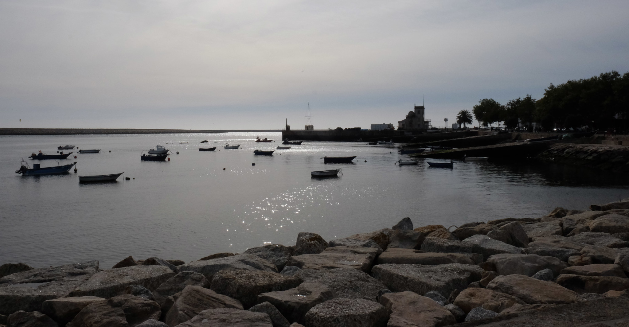 Boats in the estuary at Foz