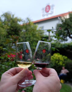 Do you know the Bishop of Norwich? "Sampling" two different types of Port wine at the end of the Taylors Port wine lodge tour