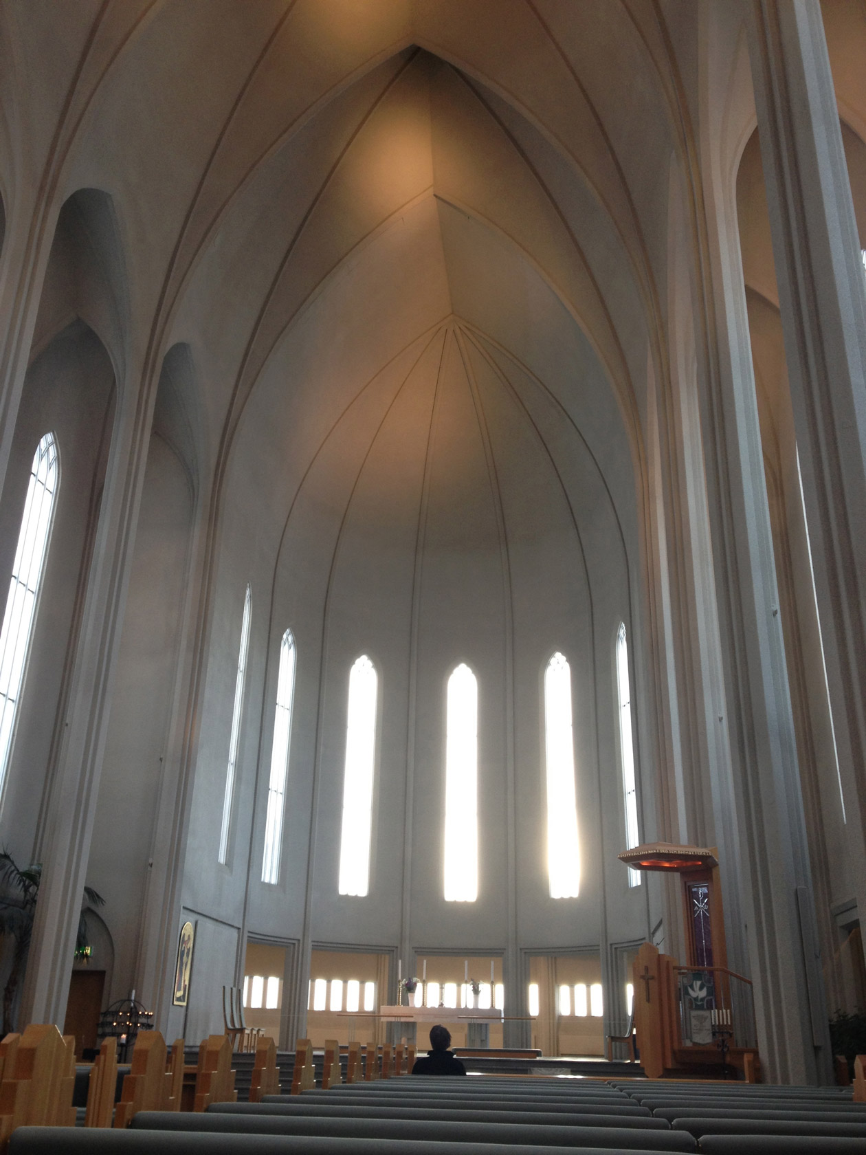 Inside Hallgrímskirkja. It's very peaceful.