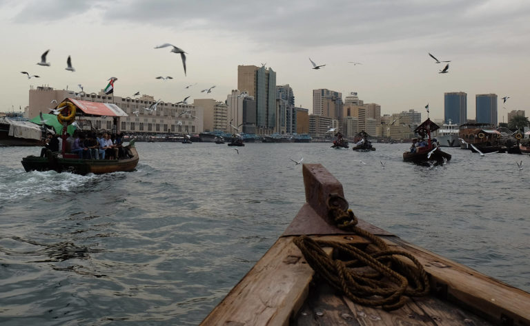 Crossing the Dubai Creek on an abra