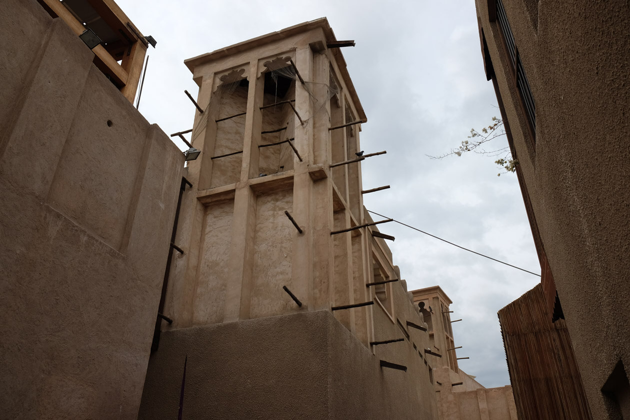 A traditional wind tower in Bastakia Quarter