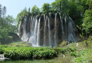 Just one of the waterfalls in the incredible Plitvice Lakes National Park
