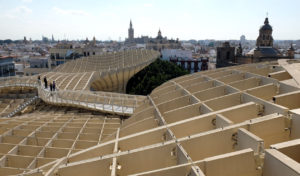 The rooftops of Seville from the Metropol Parasol walkways