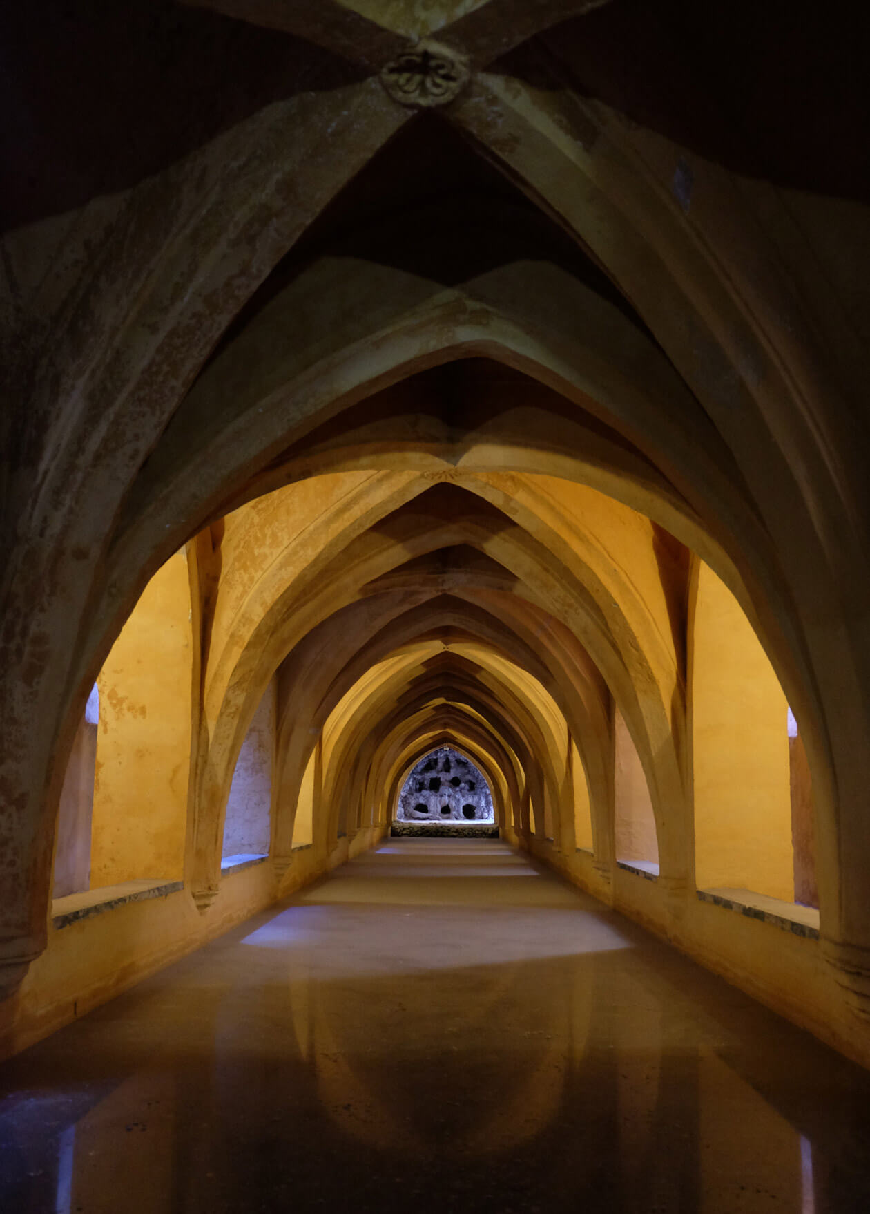 The baths, built underground so king Peter the Cruel's mistress could enjoy a cool bath in Seville's summer heat