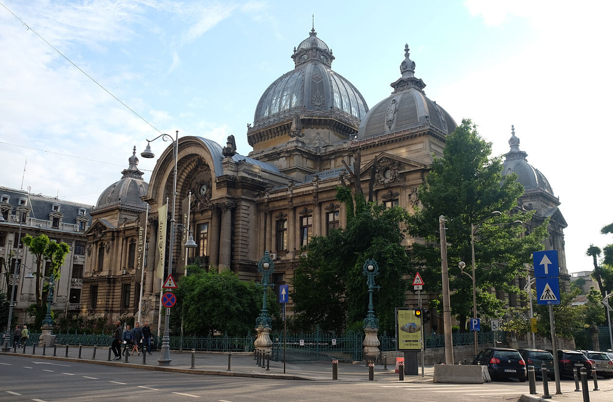 The gorgeous glass-domed headquarters of the Romanian Savings Bank, CEC