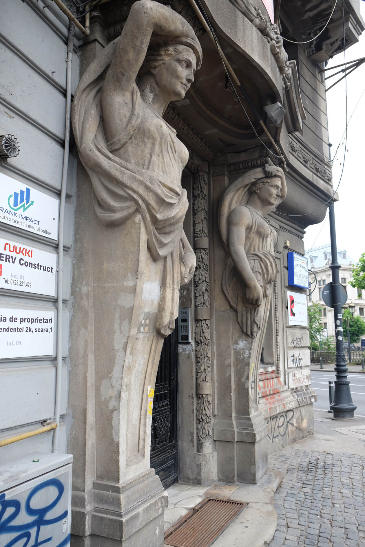Many of the most mundane buiildings in the city centre have incredible details from the days when Bucharest was known as the "Paris of the East"