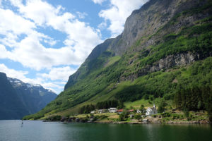 The quaint village of Dyrdal with its pretty white church is one of the must beautiful parts of the Nærøyfjord