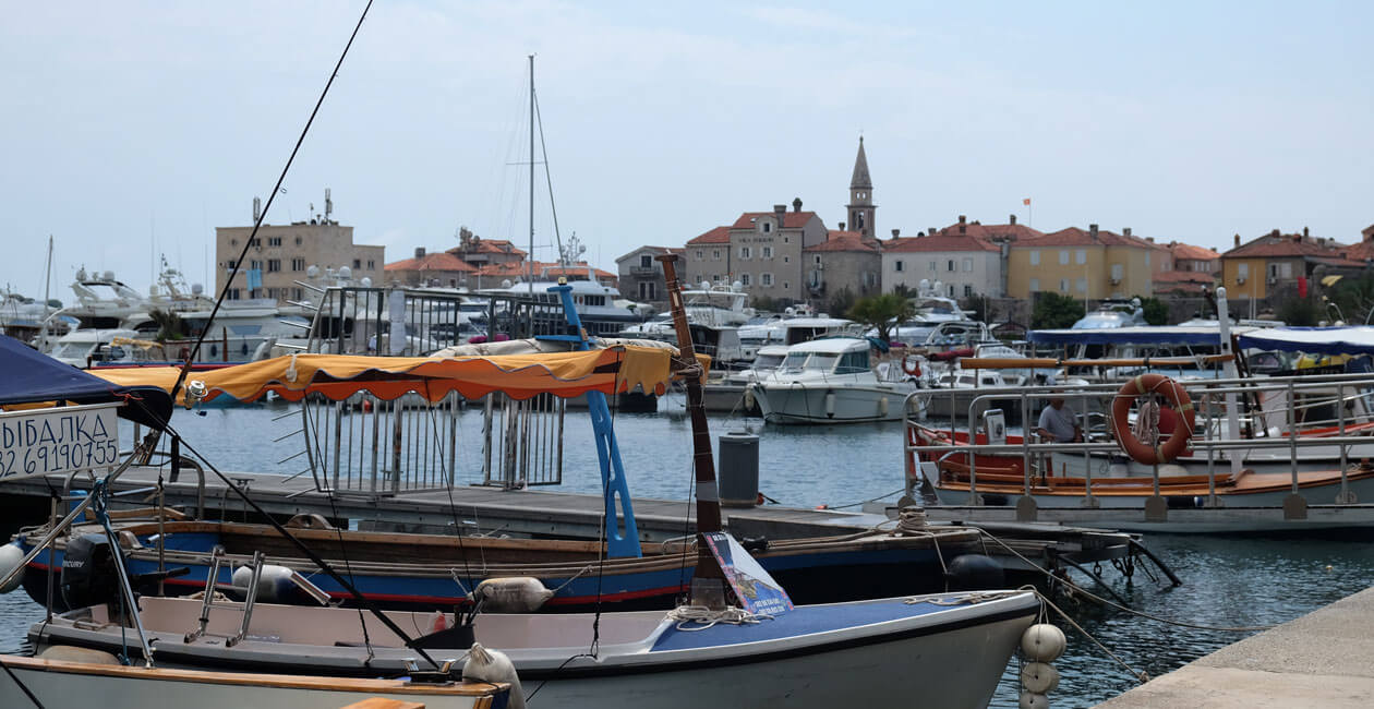 The harbour in Budva on the Mediterranean coast