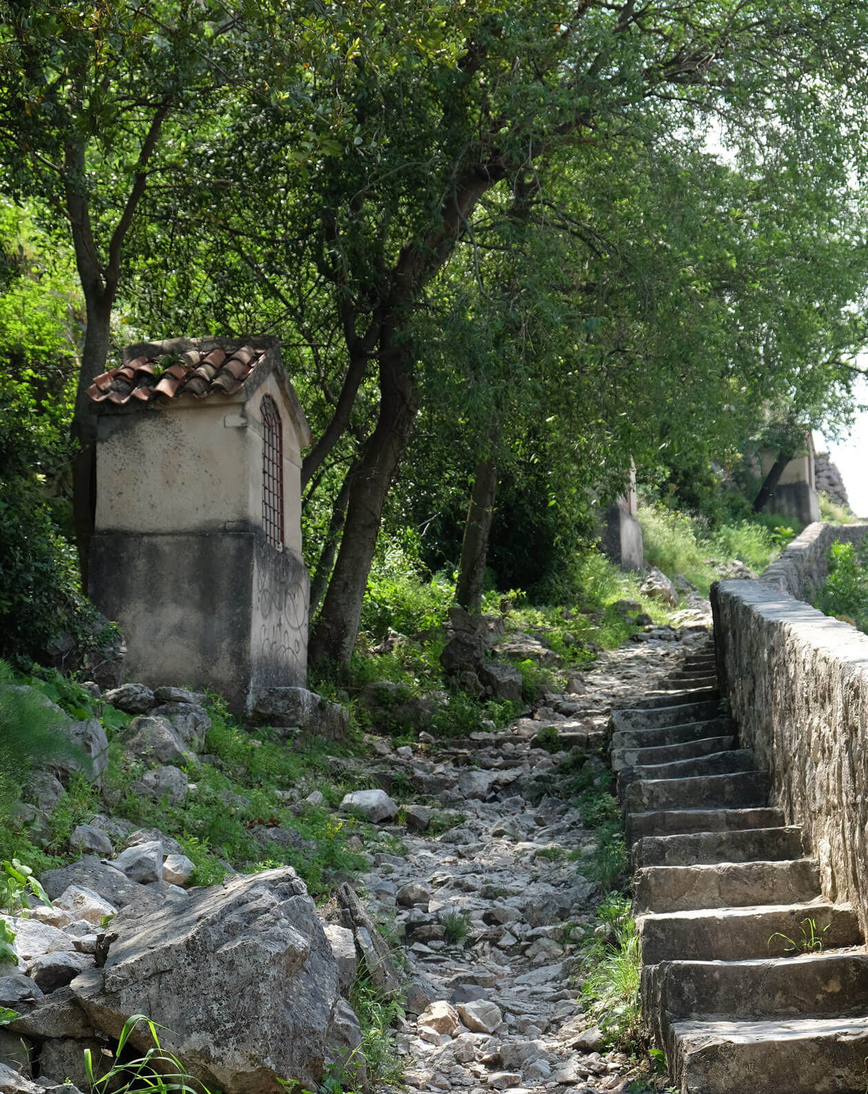 The path up to the church and fortress is beautiful but in a poor condition