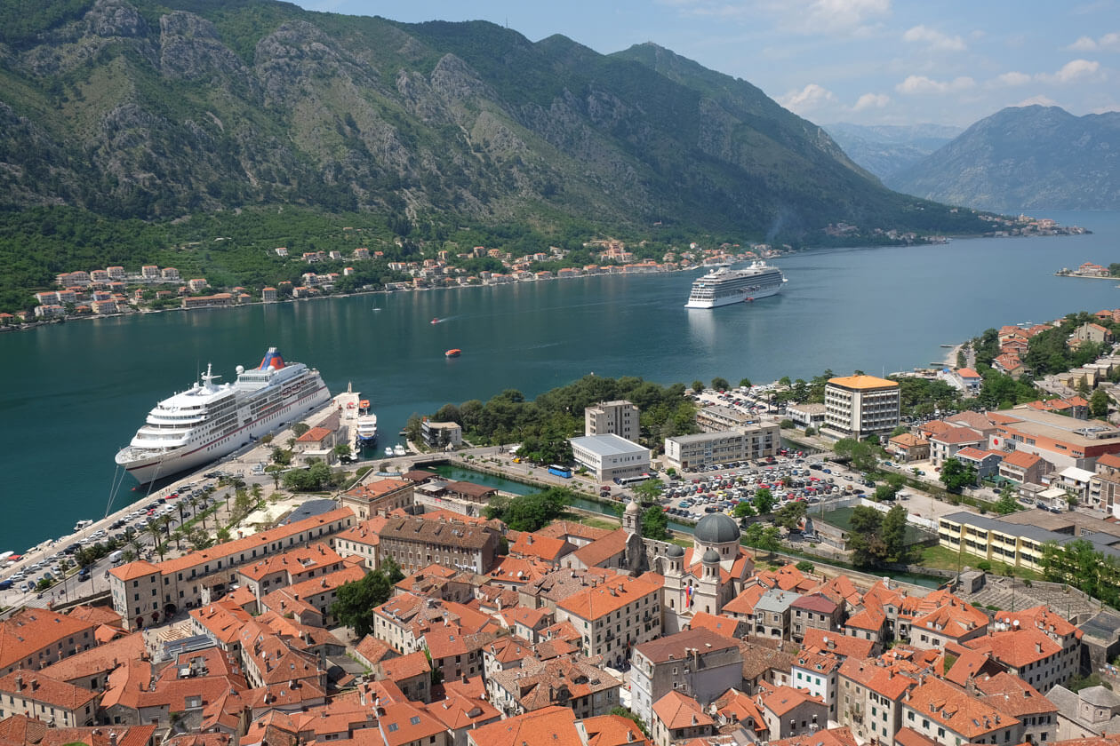 Looking out across the bay of Kotor