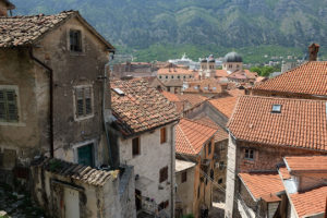 Red-tiled rooftops in Kotor old town