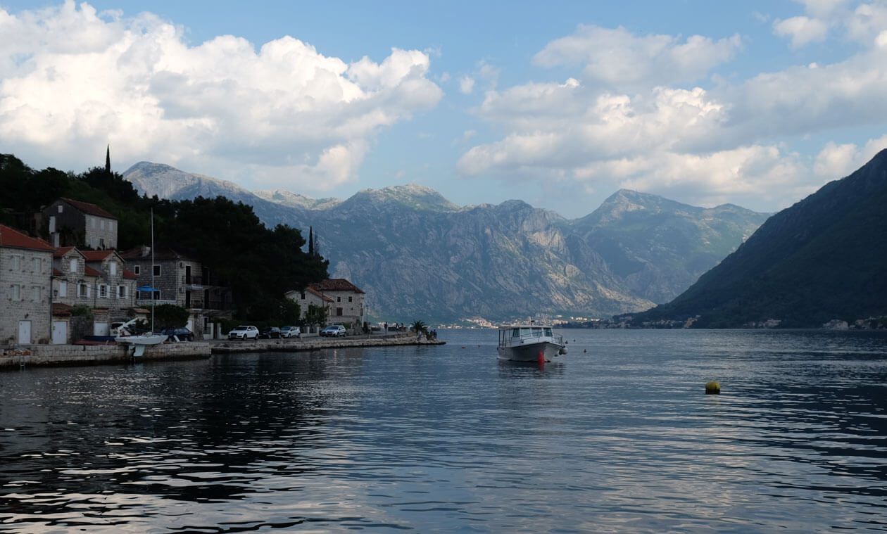 Looking down the bay towards Kotor from Perast