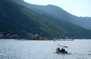 The Church of Our Lady of the Rocks is built on an artificial island
