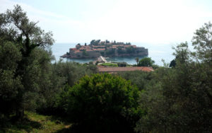 Sveti Stefan island from the road