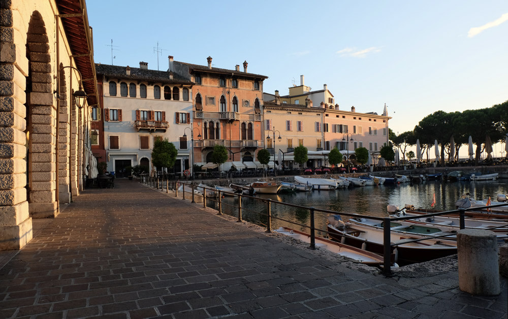 The beautiful harbour in Desenzano, the largest town on Lake Garda