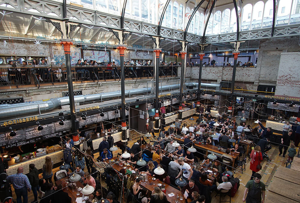 Mackie Mayor takes the principle of a food court and makes it cool. It's set in one of the old market halls.
