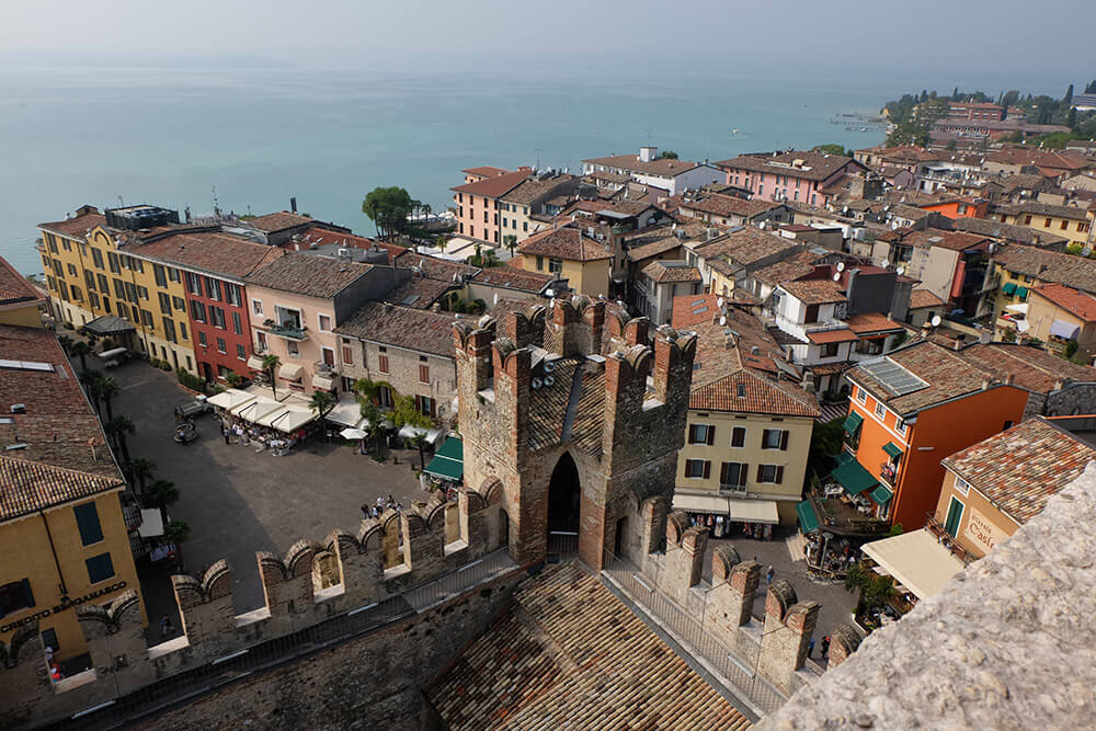 Looking out over Sirmione's rooftops from the castle