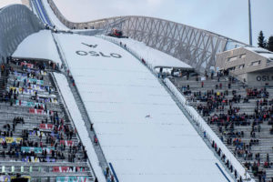 The HolmenKollen ski jump in Oslo