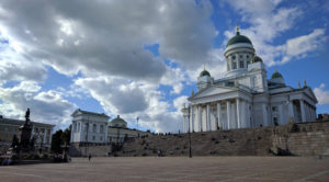 Helsinki Cathedral sits overlooking grand Senate Square