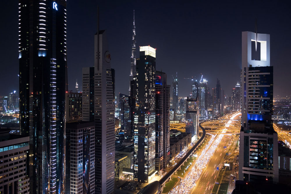 Taking in the lights and sights of Dubai's Sheikh Zayed Road