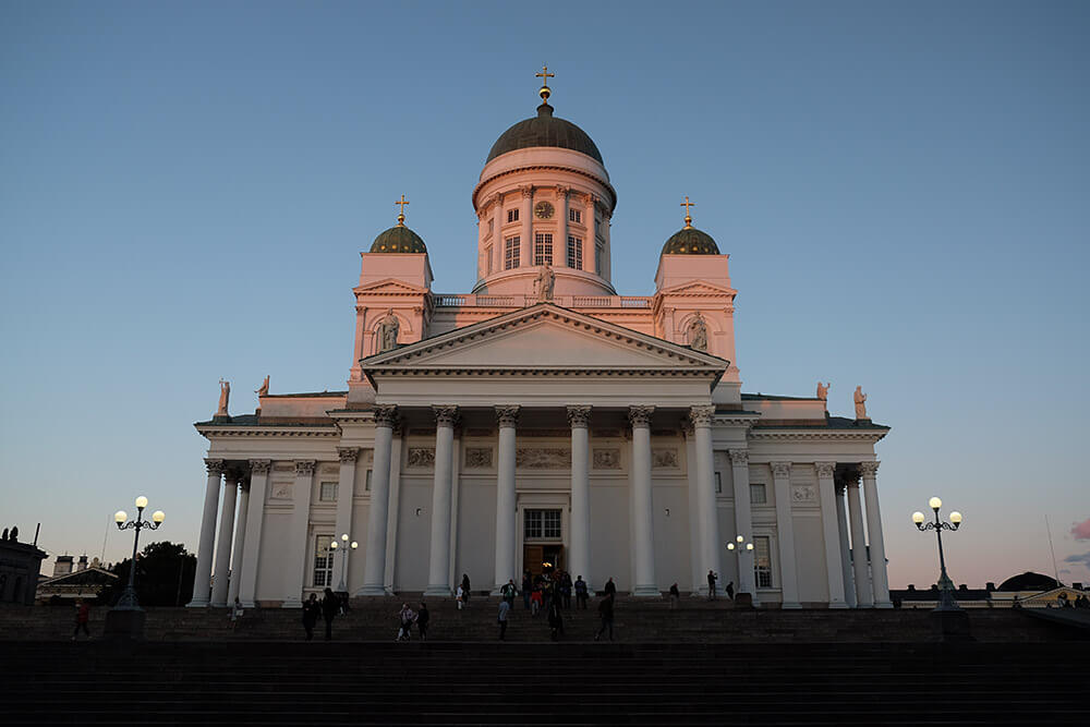 Helsinki Cathedral at sunset