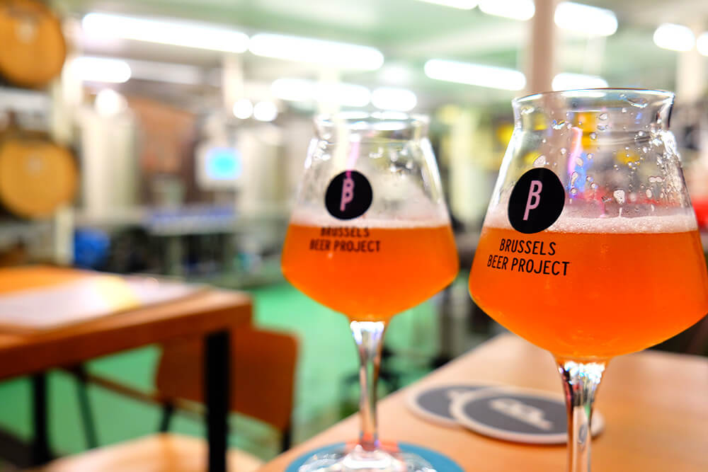 Drinking beer at Brussels Beer Project