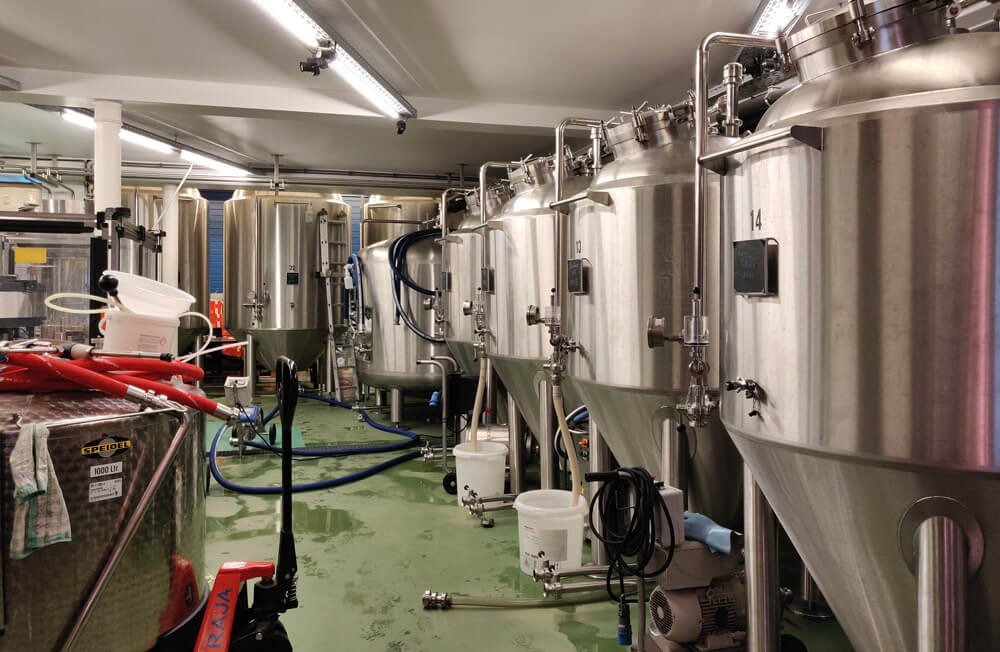 The brewery at Brussels Beer Project. You can watch beer being made from the bar.