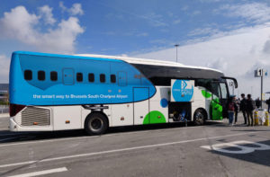 A Flibco bus from Brussels Charleroi Airport to Brussels city centre