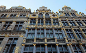 Golden decoration on the centuries-old guild houses in Brussels' Grand Place