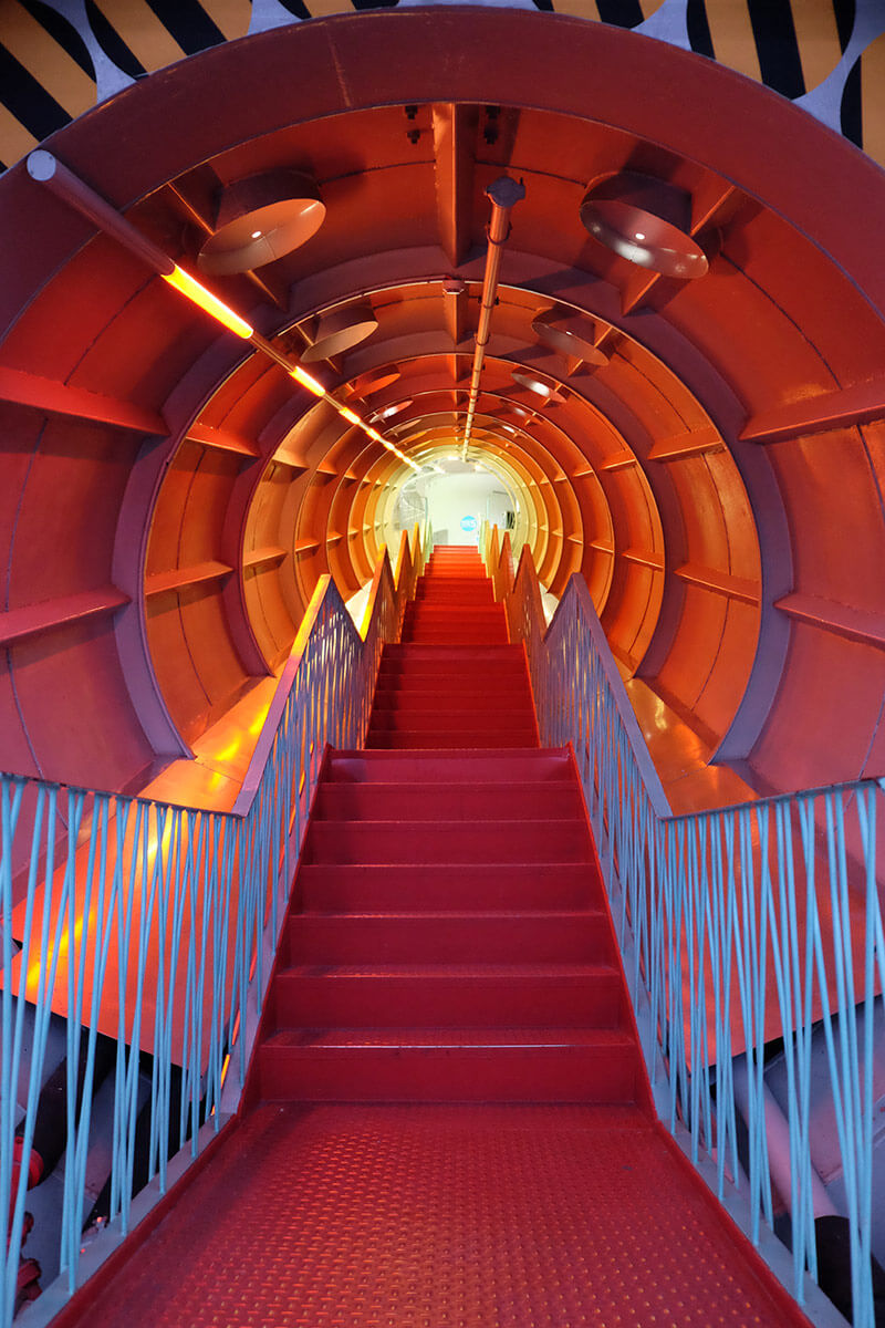 One of the staircases inside the Atomium