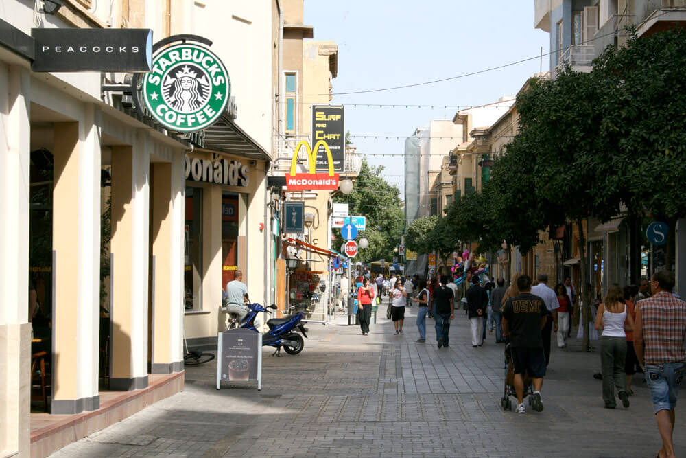 Ledra Street, on the Greek side of the border. Image licenced under Creative Commons from Alessio Bragadini on Flickr