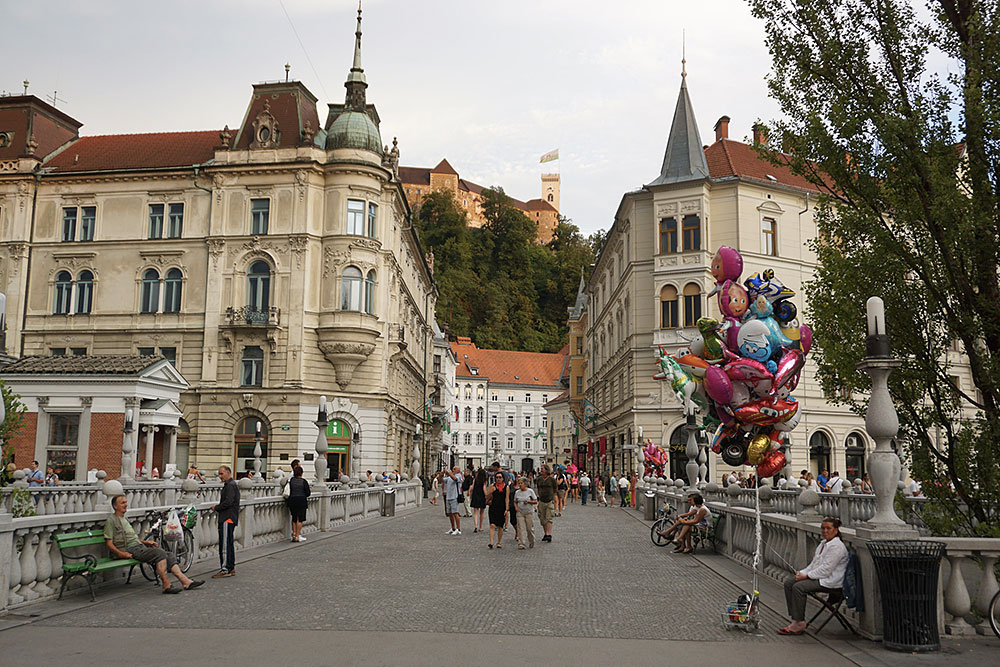 Looking up towards the castle