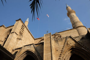 The minarets on Selimiye Mosque (formerly St Sophia Cathedral) were added in the 1500s
