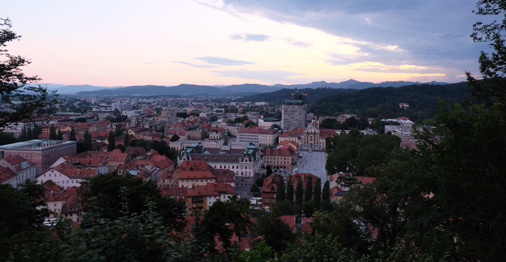 The view over Ljubljana from the castle