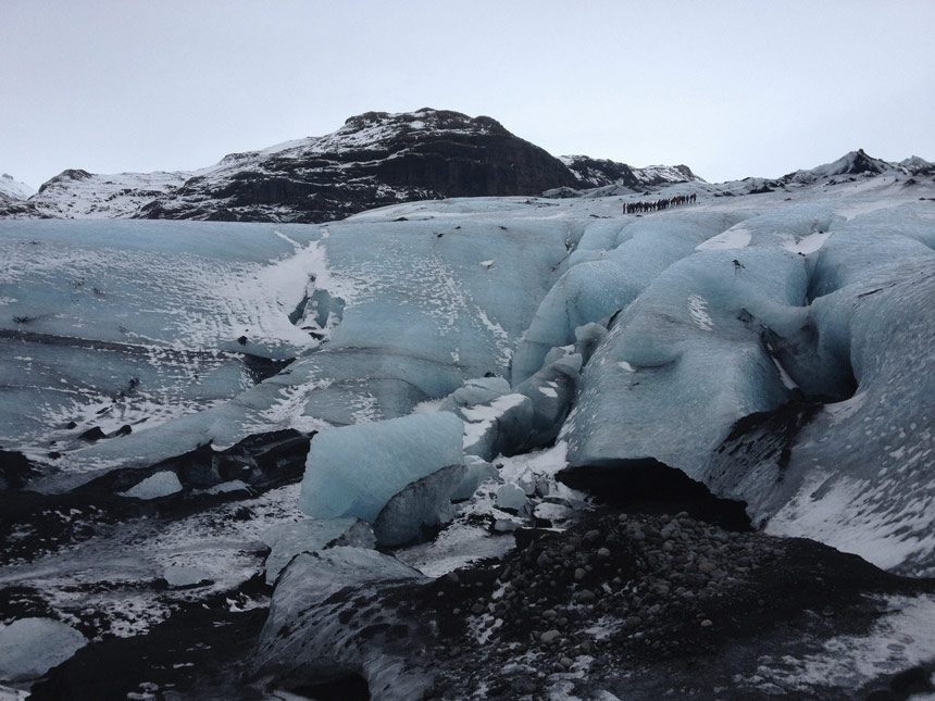 We walked on a glacier in Iceland for my partner's 40th birthday. Spot the other tour group!