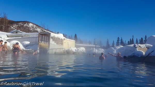 Chena Hot Springs in Alaska is perfect for a snowy hot springs experience