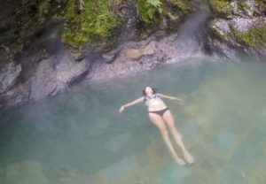 Relaxing in the hot springs at Fuentes Georginas, Guatemala