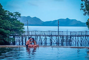 Maquinit hot springs and thermal baths, on the island of Palawan, Philippines