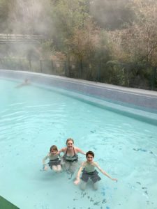 Enjoying the outdoor thermal pools at Termas de Aguas Calientes