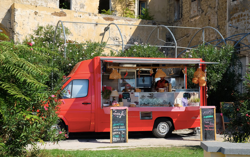 This cute food truck was parked at the Marina di Corricella viewpoint