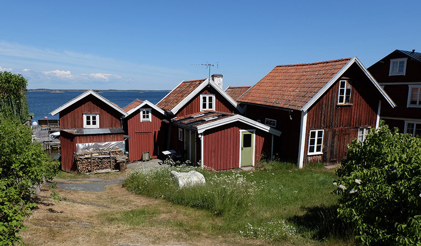 Traditional wooden houses in the Stockholm archipelago