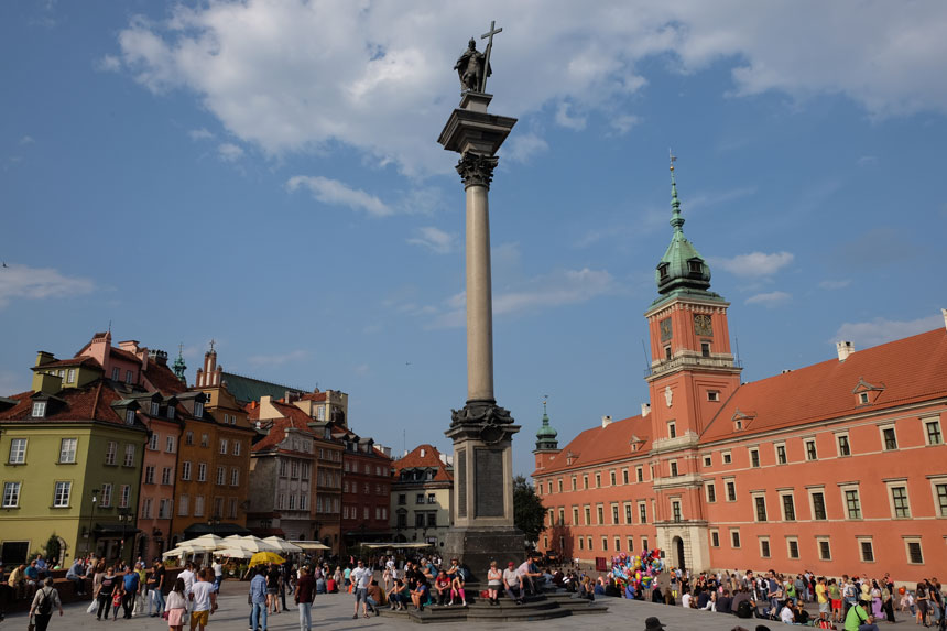 Castle Square in Warsaw. Everything in this picture was rebuilt after the Second World War.