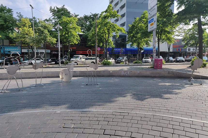 Beatlesplatz, on the Reeperbahn, commemorates the band's formative years in Hamburg