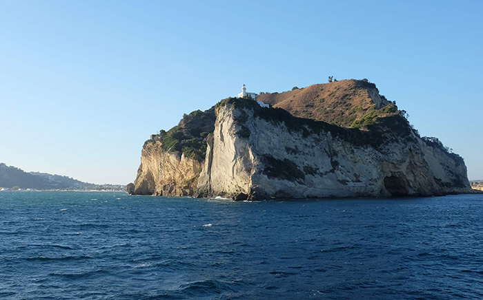 Capo Miseno looking beautiful in the late evening sun. We treated the slow ferry like a mini-cruise to Ischia and really enjoyed the journey.