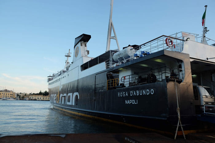 A Medmar car ferry arriving in Ischia Porto