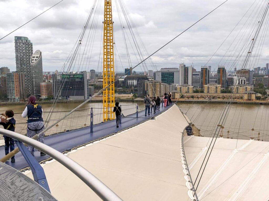 People on the roof of the O2 Arena