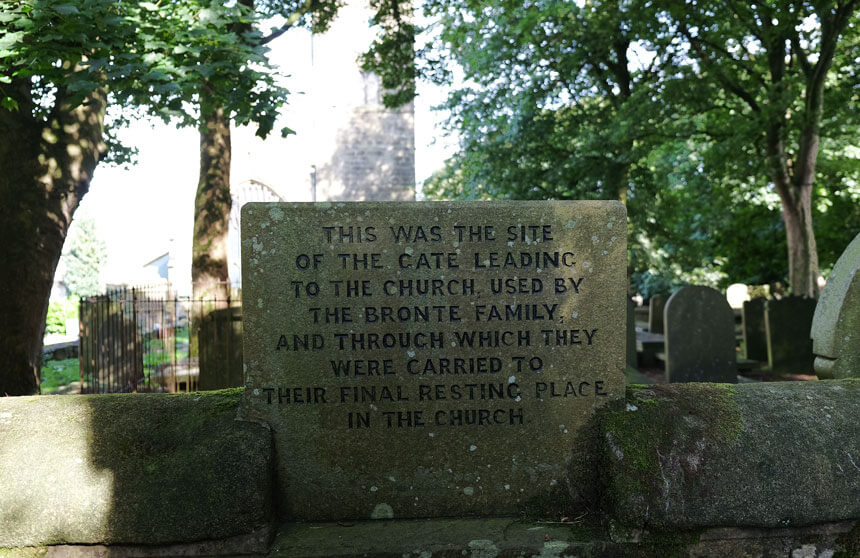 The site of the old gate which led from the Parsonage to Haworth Church